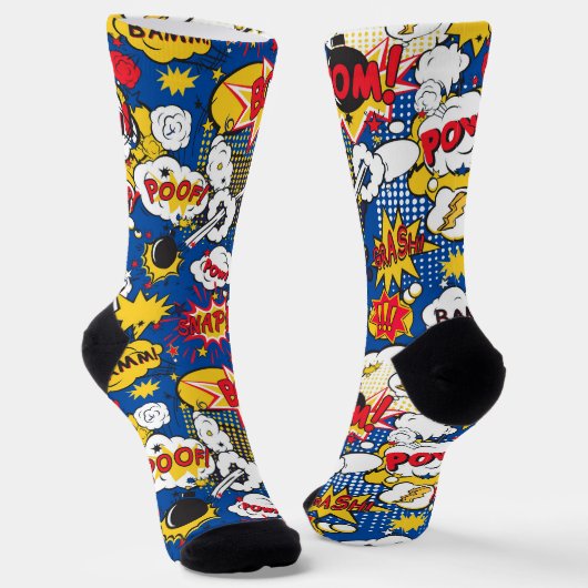 Comic-Book-Muster  Socken (Gewinkelt)