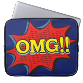 Comic Book OMG Exclamation Speech Blase Laptopschutzhülle (Vorderseite)