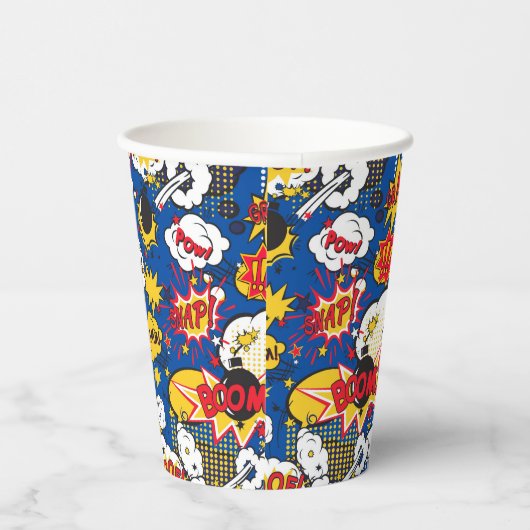 Comic Book Pattern Pappbecher (Rechts)