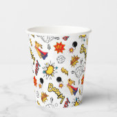 Comic Book Pattern Pappbecher (Rückseite)