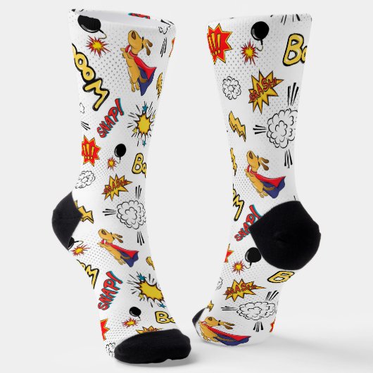 Comic Book Pattern Socken (Gewinkelt)