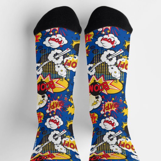 Comic Book Pattern Socken (Oben)