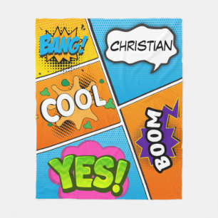 Comic-Book-Pop-Art-Bang-Benutzerdefiniert Fleecedecke