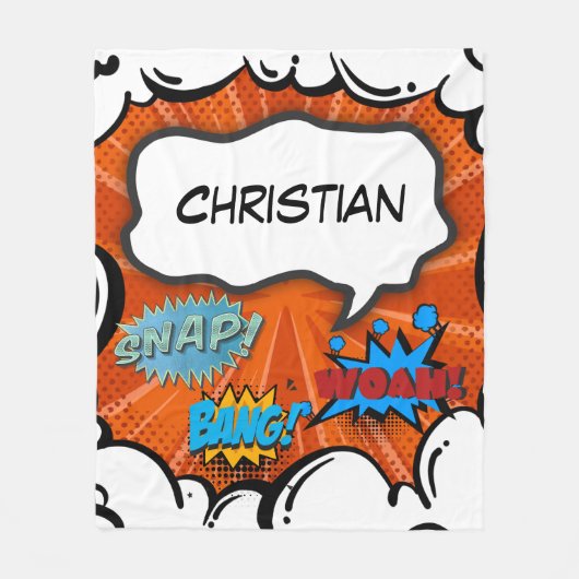 Comic Book Pop Art Bang Custom Fleecedecke (Vorderseite)