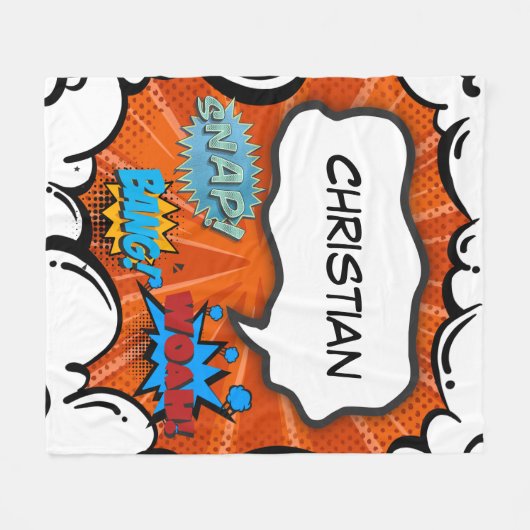 Comic Book Pop Art Bang Custom Fleecedecke (Vorderseite (Horizontal))