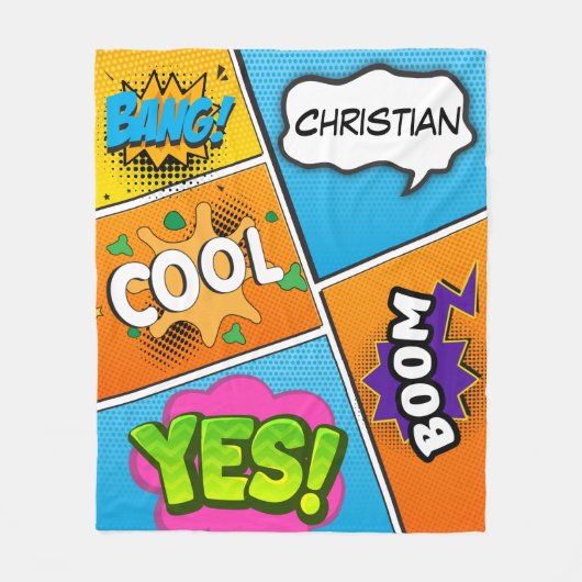 Comic Book Pop Art Bang Custom Fleecedecke (Vorderseite)