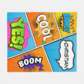 Comic Book Pop Art Bang Custom Fleecedecke (Vorderseite (Horizontal))