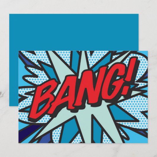 Comic Book Pop Art BANG! Einladung (Vorne/Hinten)