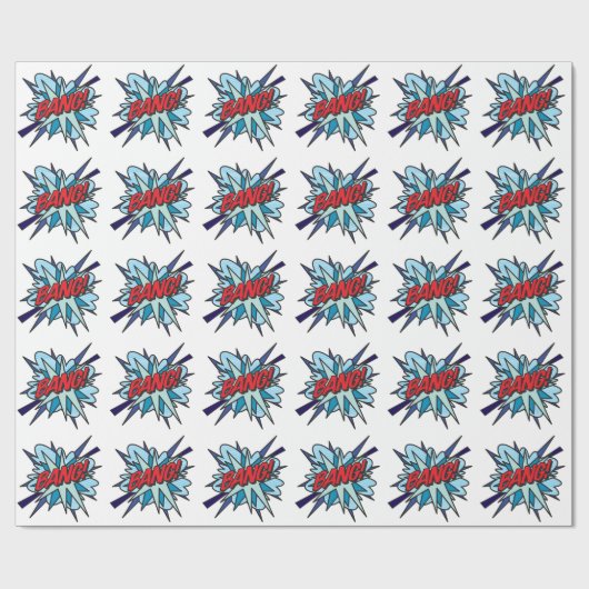 Comic Book Pop Art BANG Geschenkpapier (Flach)