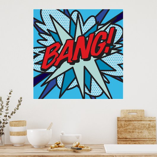 Comic Book Pop Art BANG Poster (Küche)