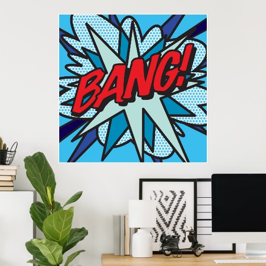 Comic Book Pop Art BANG Poster (Heimbüro)