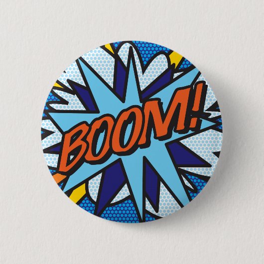 Comic Book Pop Art BOOM! Button (Vorderseite)