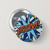 Comic Book Pop Art BOOM! Button (Vorne & Hinten)