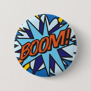 Comic Book Pop Art BOOM! Button