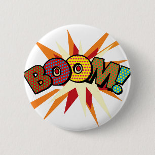 Comic Book Pop Art BOOM! Button