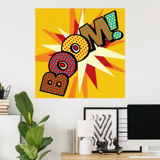 Comic Book Pop Art BOOM Poster (Heimbüro)