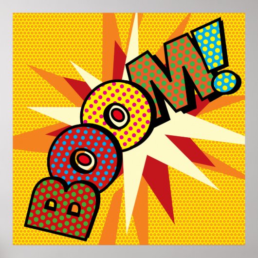 Comic Book Pop Art BOOM Poster (Vorne)