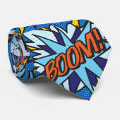 Comic-Book-Pop-Art-BOOM-Superheld Krawatte (Gerollt)