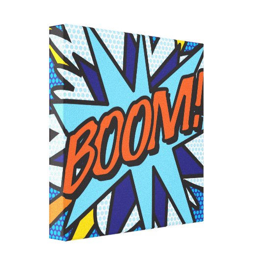 Comic Book Pop Art Boom Superheld Leinwanddruck Zazzle De