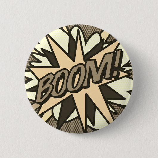 Comic-Book-Pop-Art BOOM! Vintage Button (Vorderseite)
