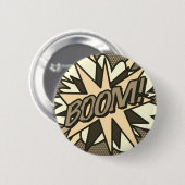 Comic-Book-Pop-Art BOOM! Vintage Button (Vorne & Hinten)