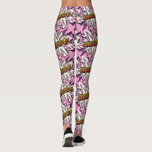 Comic Book Pop Art CHICA Leggings (Rückseite)