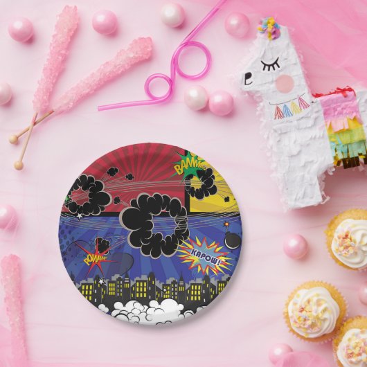 Comic Book Pop Art Colorado Pappteller (Party)