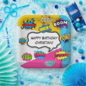 Comic Book Pop Art Custom Geburtstag Pappteller (Party)