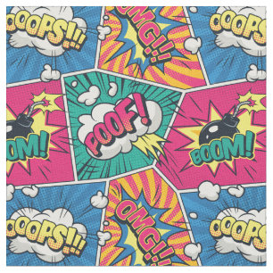 Comic Book Pop Art Fabric Stoff