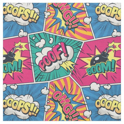 Comic Book Pop Art Fabric Stoff (Nahaufnahme)
