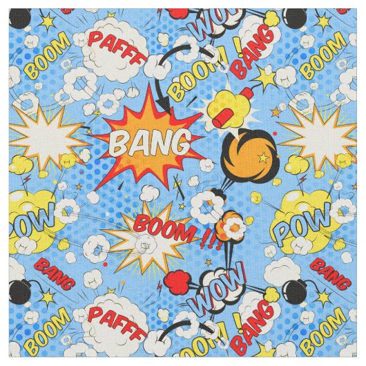 Comic Book Pop Art Fabric Stoff (Nahaufnahme)
