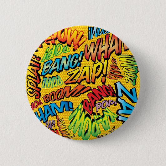 Comic Book Pop Art Geräusche Button (Vorderseite)