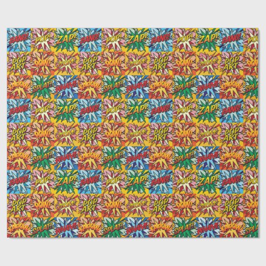 Comic Book Pop Art Geschenkpapier (Flach)