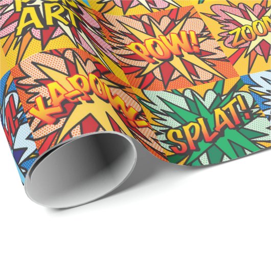 Comic Book Pop Art Geschenkpapier (Rolleneckpunkt)