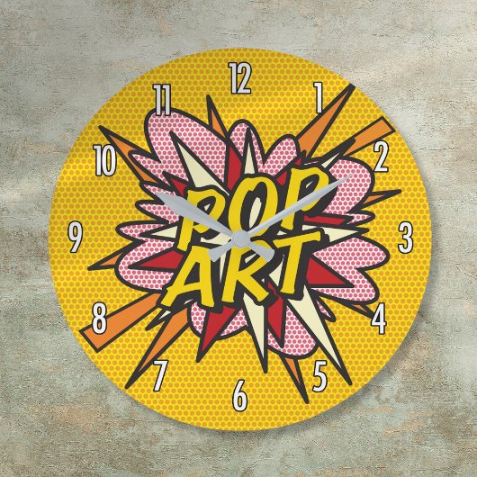 Comic Book Pop Art Große Wanduhr