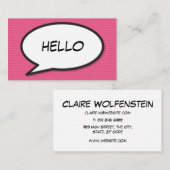 Comic Book Pop Art HELLO Visitenkarte (Vorne/Hinten)