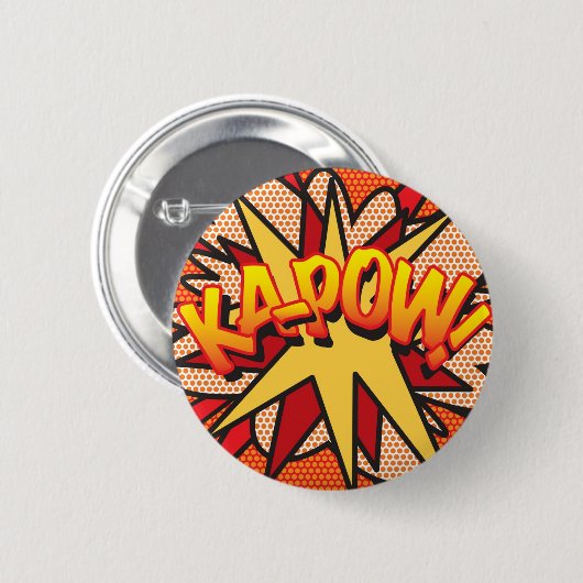 Comic Book Pop Art KA-POW! Button (Vorne & Hinten)