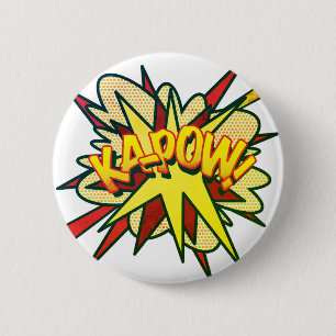Comic Book Pop Art KA-POW! Retro Button