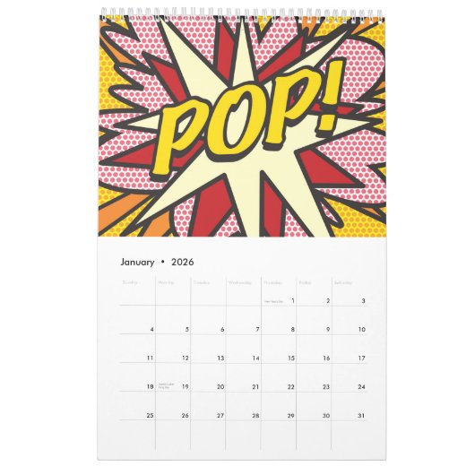 Comic Book Pop Art Kalender (Jan 2026)