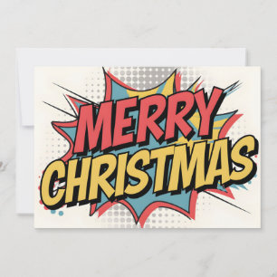 Comic Book Pop Art Merue Weihnachtskarte Einladung