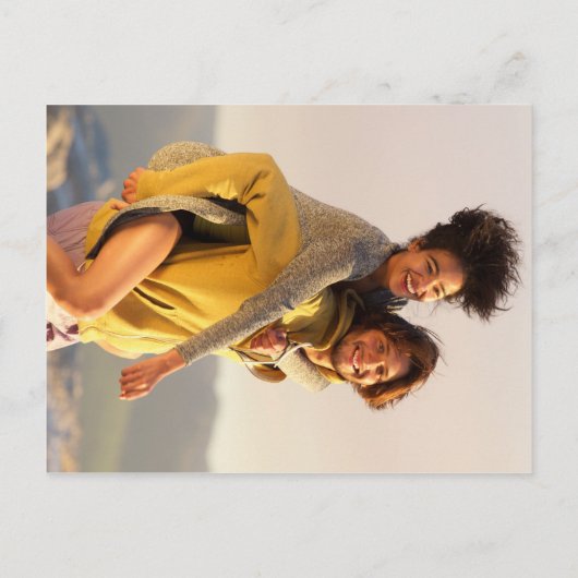 Comic Book Pop Art Modernes Foto Hochzeit Ankündigungspostkarte (Rückseite)