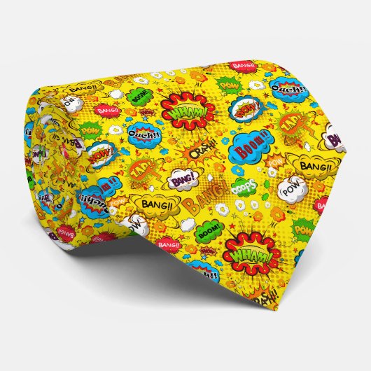 Comic Book Pop Art Neck Tie Krawatte (Gerollt)