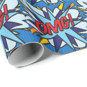 Comic Book Pop Art OMG Geschenkpapier (Rolleneckpunkt)
