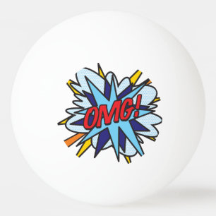 Comic Book Pop Art OMG Tischtennisball