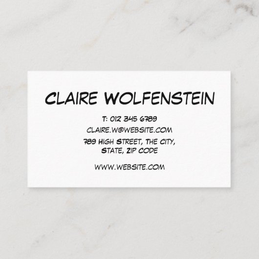 Comic Book Pop Art POP! Visitenkarte (Rückseite)