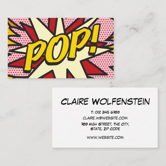 Comic Book Pop Art POP! Visitenkarte (Vorne/Hinten)