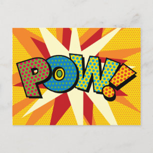 Comic Book Pop Art POW Ankündigungspostkarte