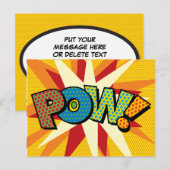 Comic Book Pop Art POW Ankündigungspostkarte (Vorne/Hinten)