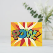 Comic Book Pop Art POW Ankündigungspostkarte (Stehend Vorderseite)