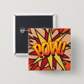 Comic Book Pop Art POW! Button (Vorne & Hinten)
